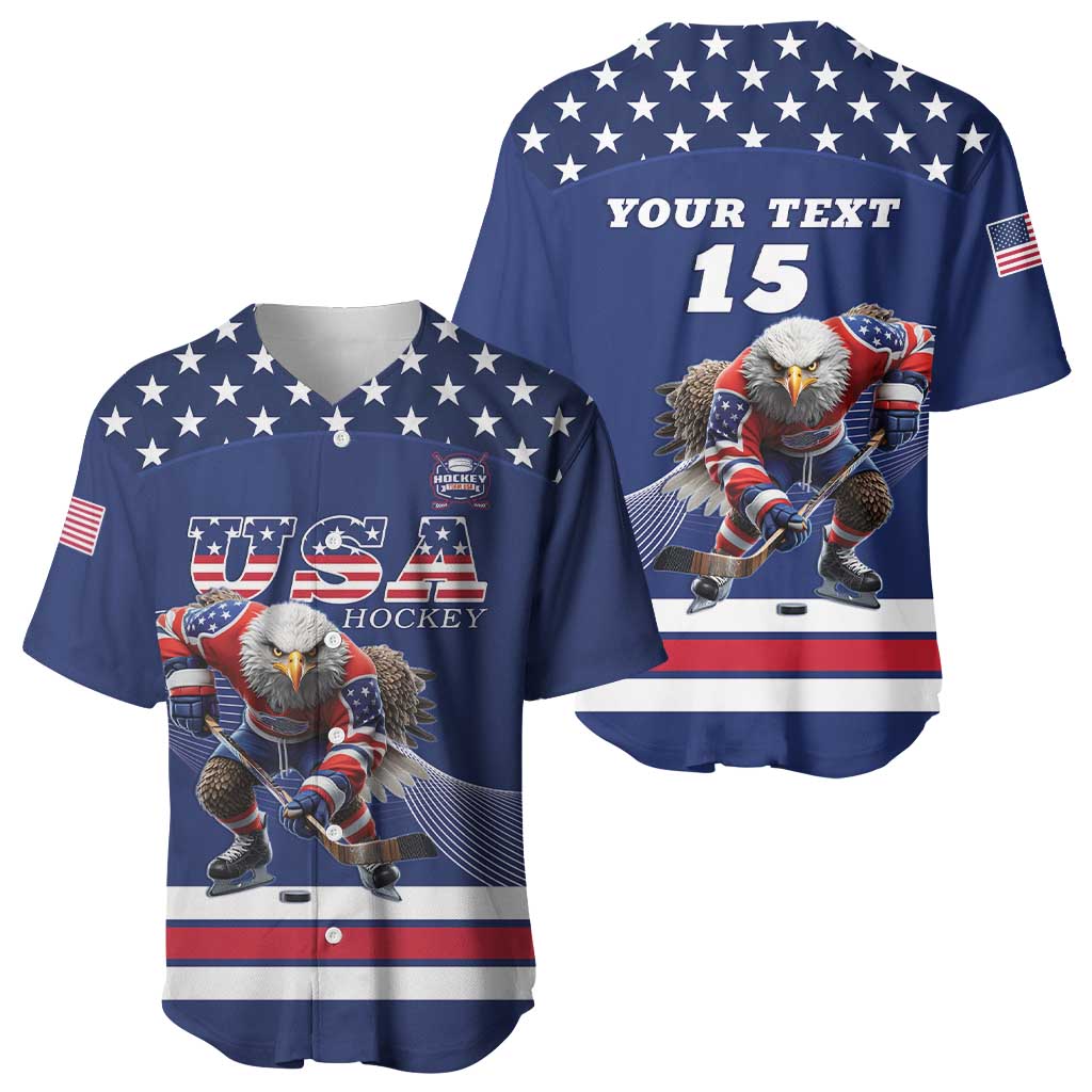 Custom USA Ice Hockey Baseball Jersey Eagle Mascot
