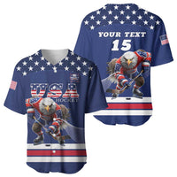 Custom USA Ice Hockey Baseball Jersey Eagle Mascot
