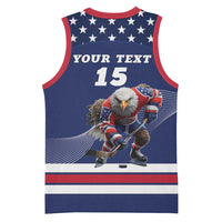 Custom USA Ice Hockey Basketball Jersey Eagle Mascot