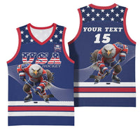 Custom USA Ice Hockey Basketball Jersey Eagle Mascot