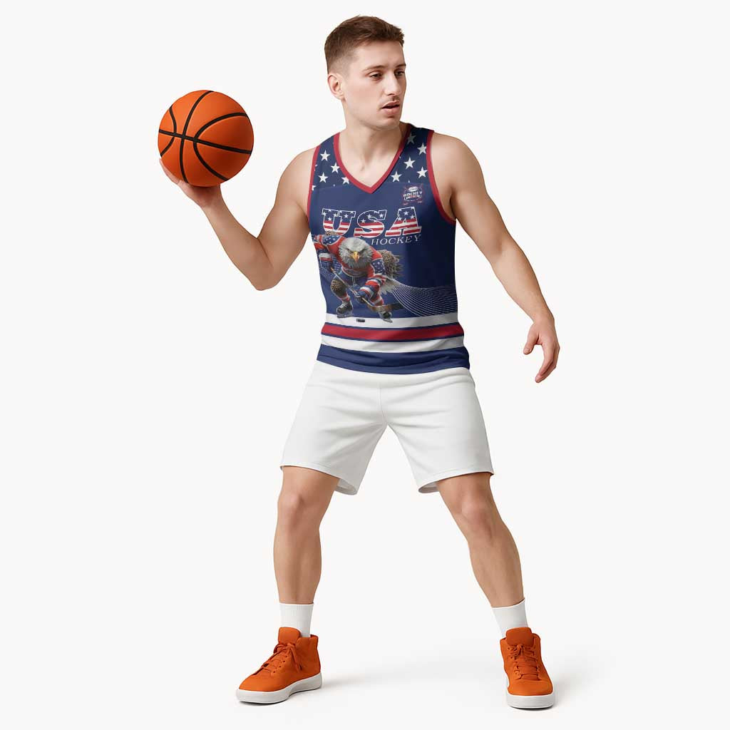 Custom USA Ice Hockey Basketball Jersey Eagle Mascot