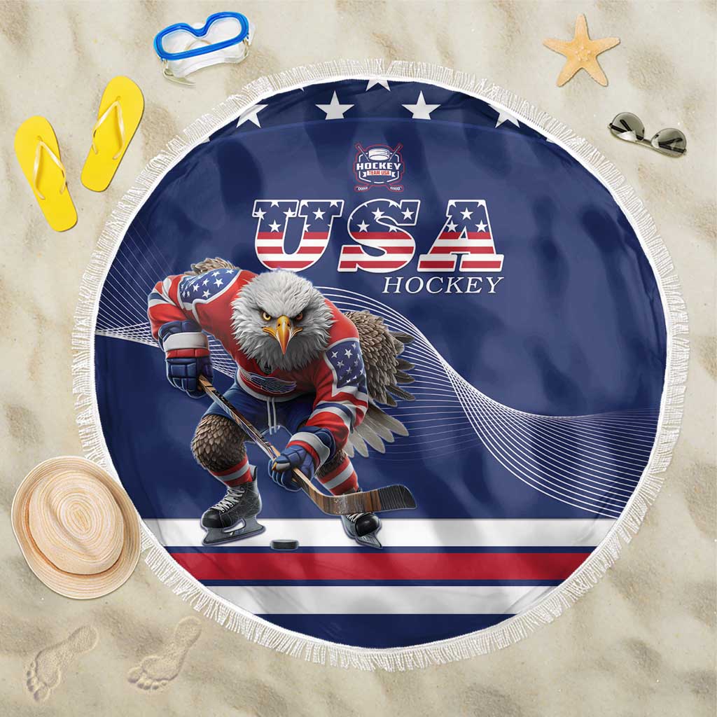 USA Ice Hockey Beach Blanket Eagle Mascot