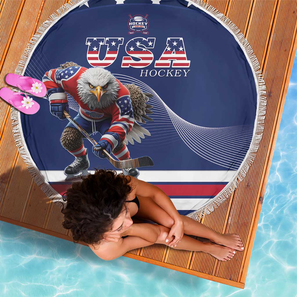 USA Ice Hockey Beach Blanket Eagle Mascot