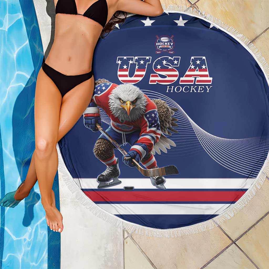 USA Ice Hockey Beach Blanket Eagle Mascot