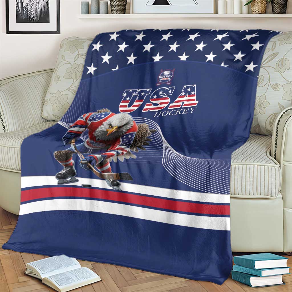 USA Ice Hockey Blanket Eagle Mascot