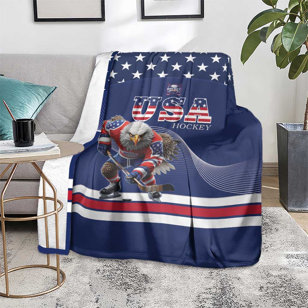 USA Ice Hockey Blanket Eagle Mascot