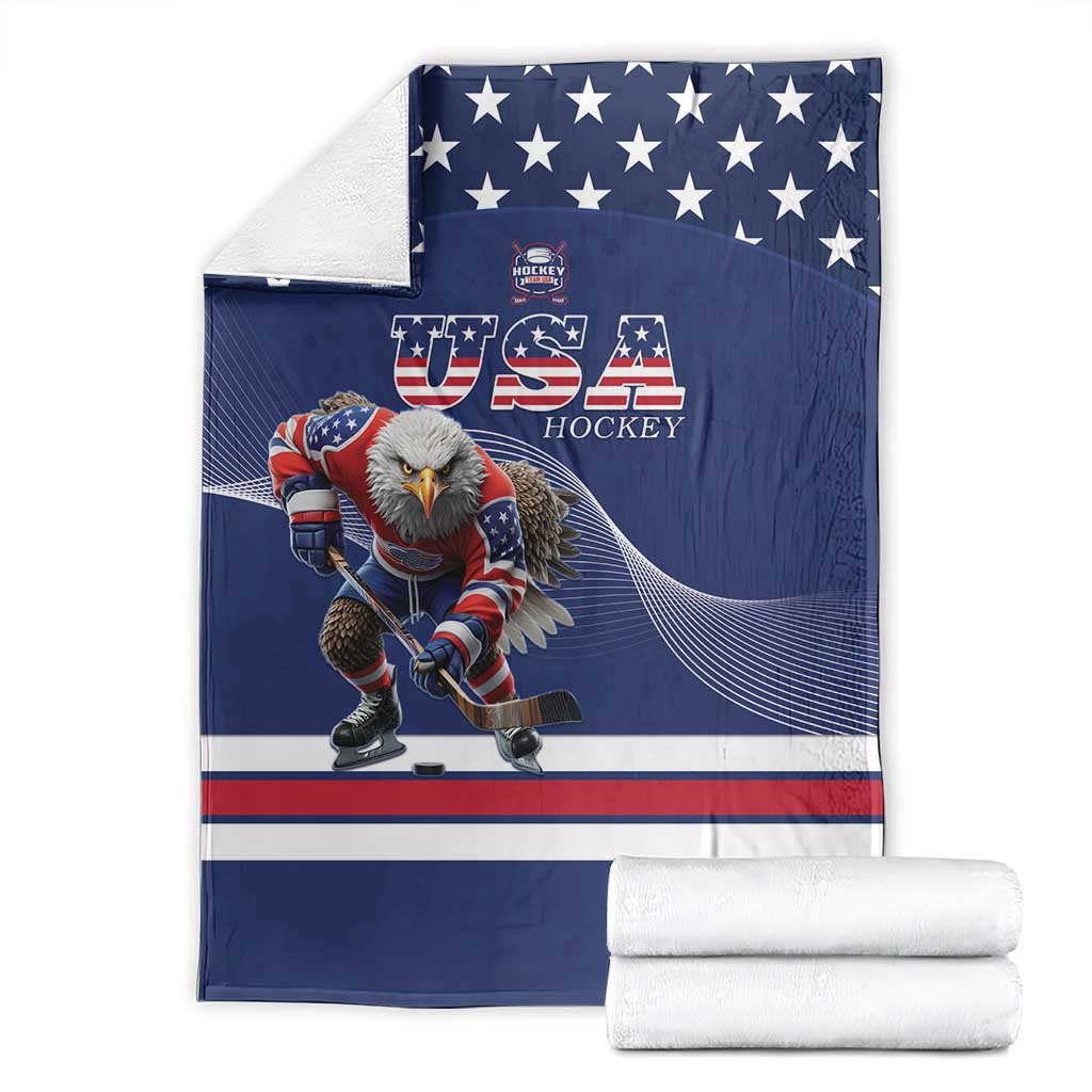 USA Ice Hockey Blanket Eagle Mascot