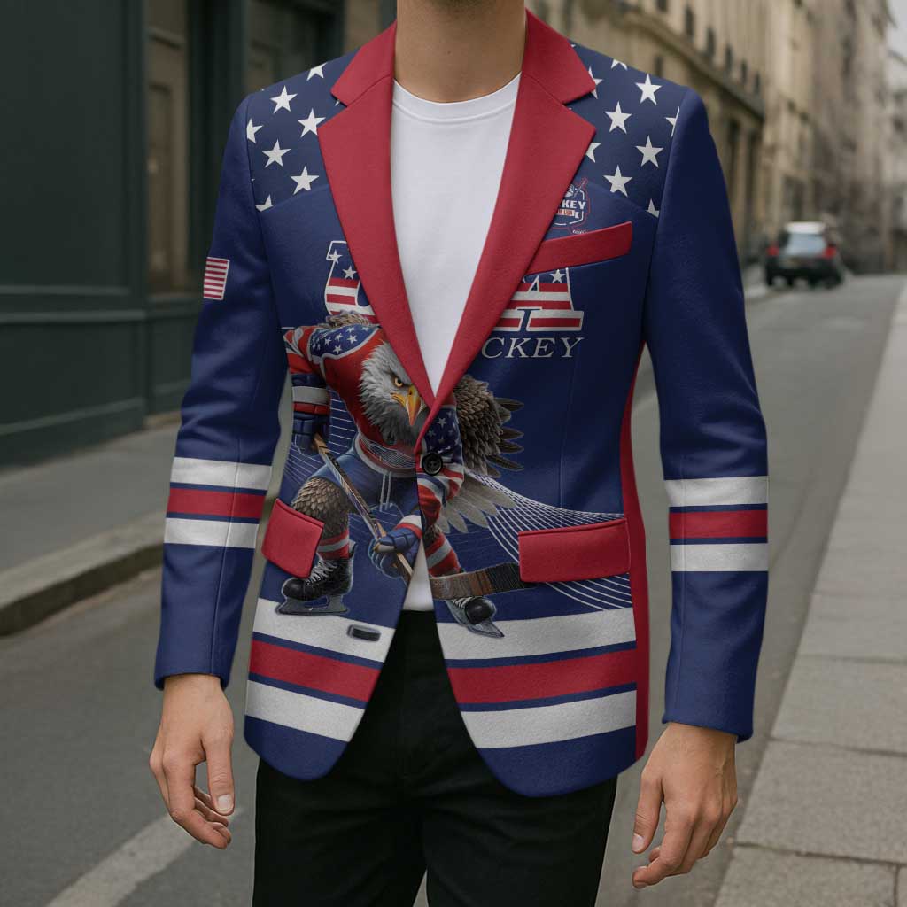 Custom USA Ice Hockey Blazer Eagle Mascot