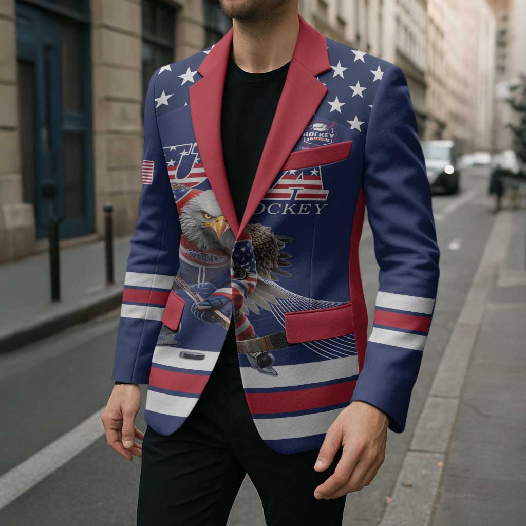 Custom USA Ice Hockey Blazer Eagle Mascot