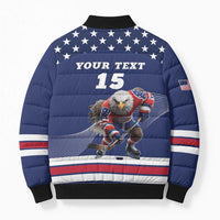 Custom USA Ice Hockey Bomber Puffer Jacket Eagle Mascot