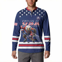 Custom USA Ice Hockey Button Sweatshirt Eagle Mascot