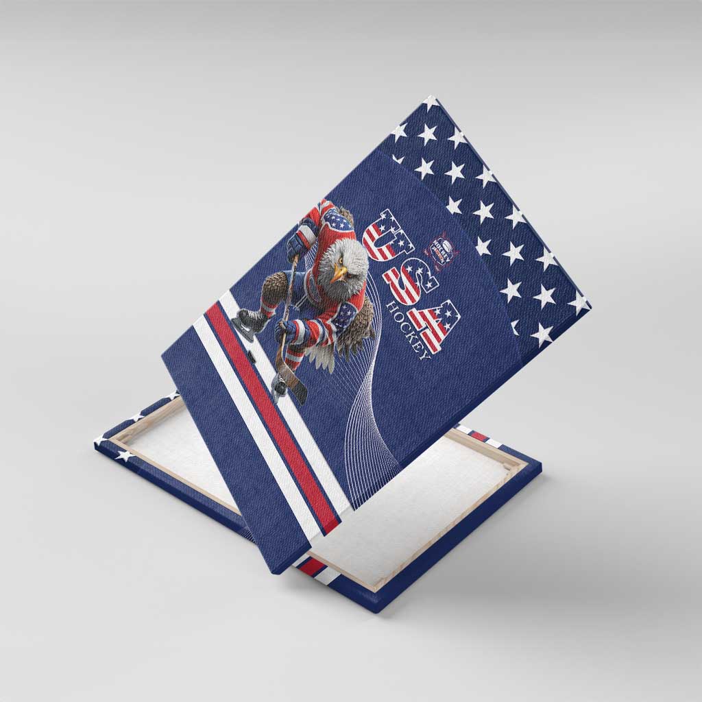 USA Ice Hockey Canvas Wall Art Eagle Mascot