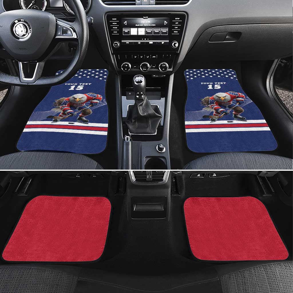 Custom USA Ice Hockey Car Mats Eagle Mascot