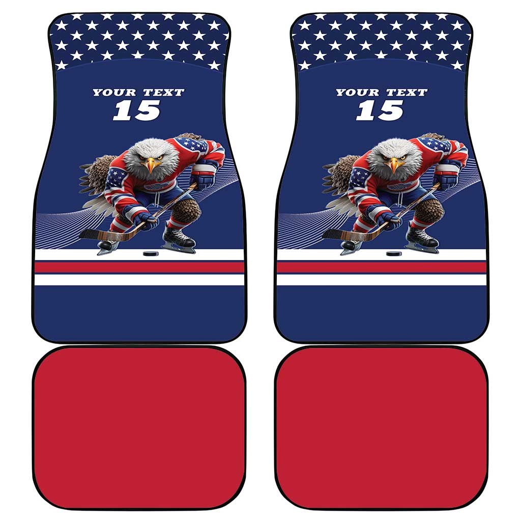 Custom USA Ice Hockey Car Mats Eagle Mascot
