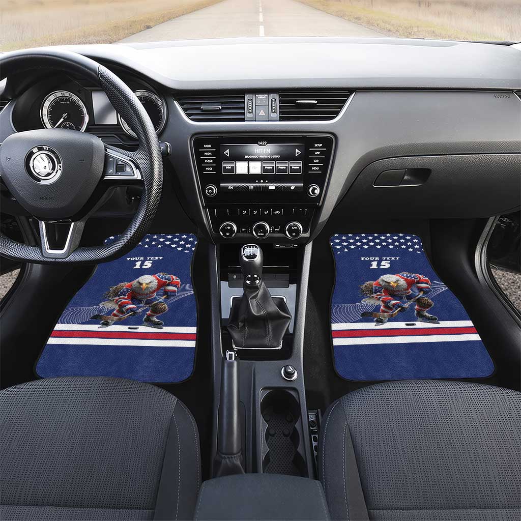 Custom USA Ice Hockey Car Mats Eagle Mascot