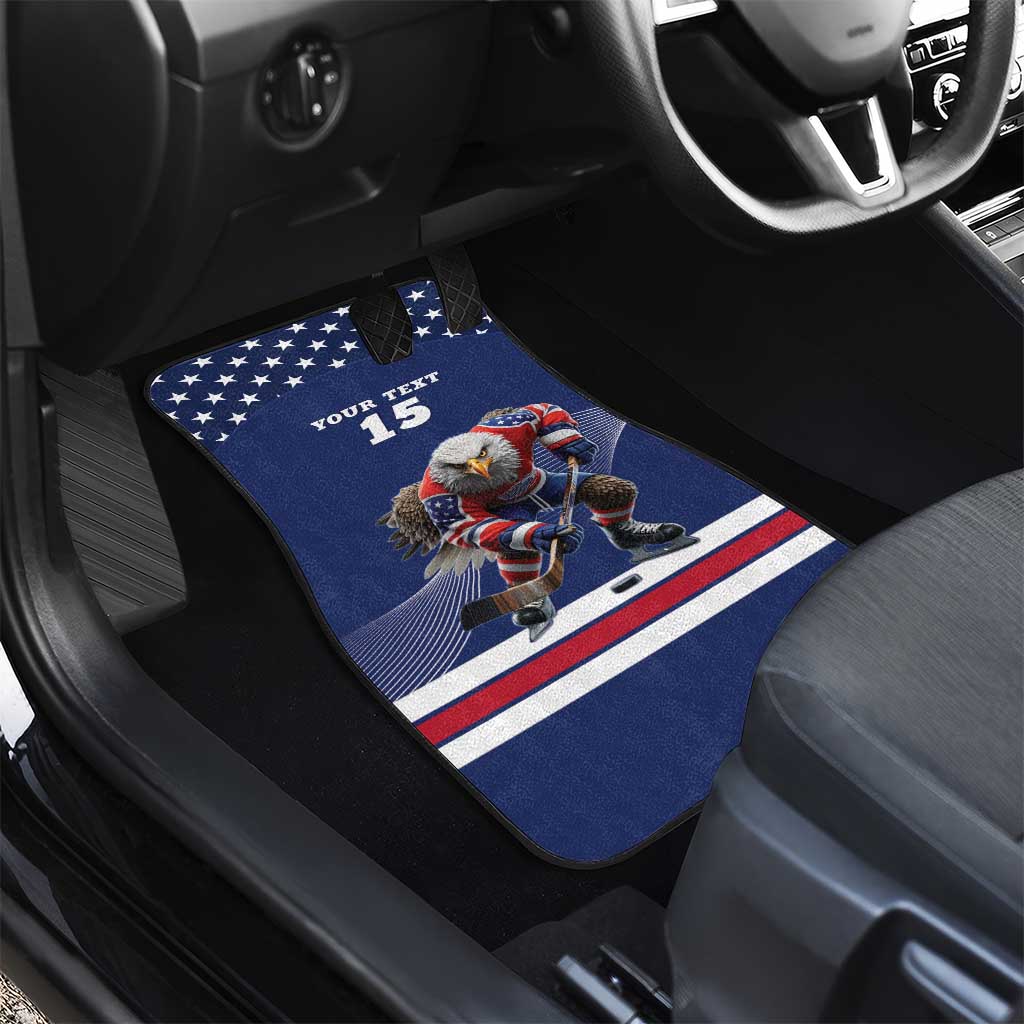 Custom USA Ice Hockey Car Mats Eagle Mascot