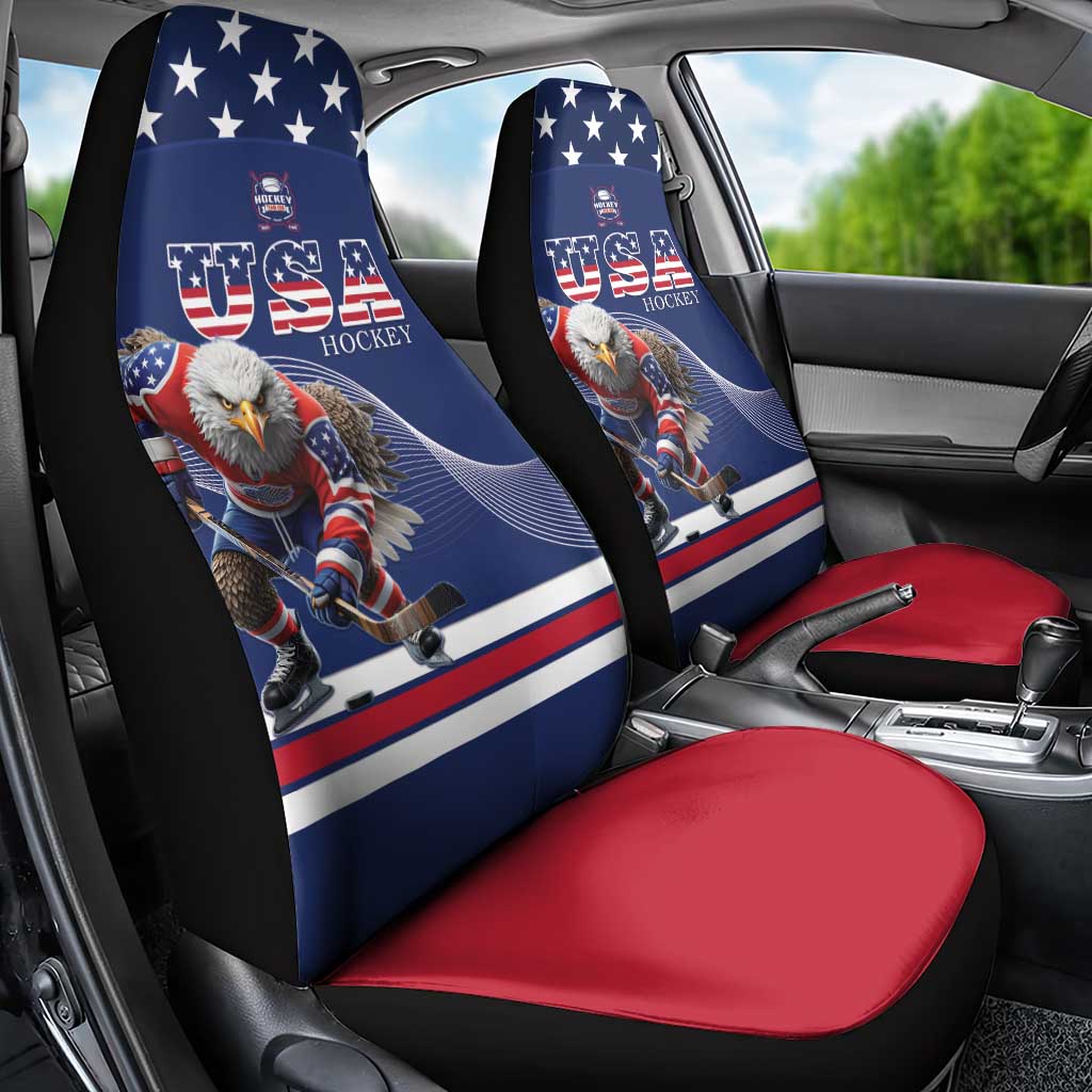 USA Ice Hockey Car Seat Cover Eagle Mascot