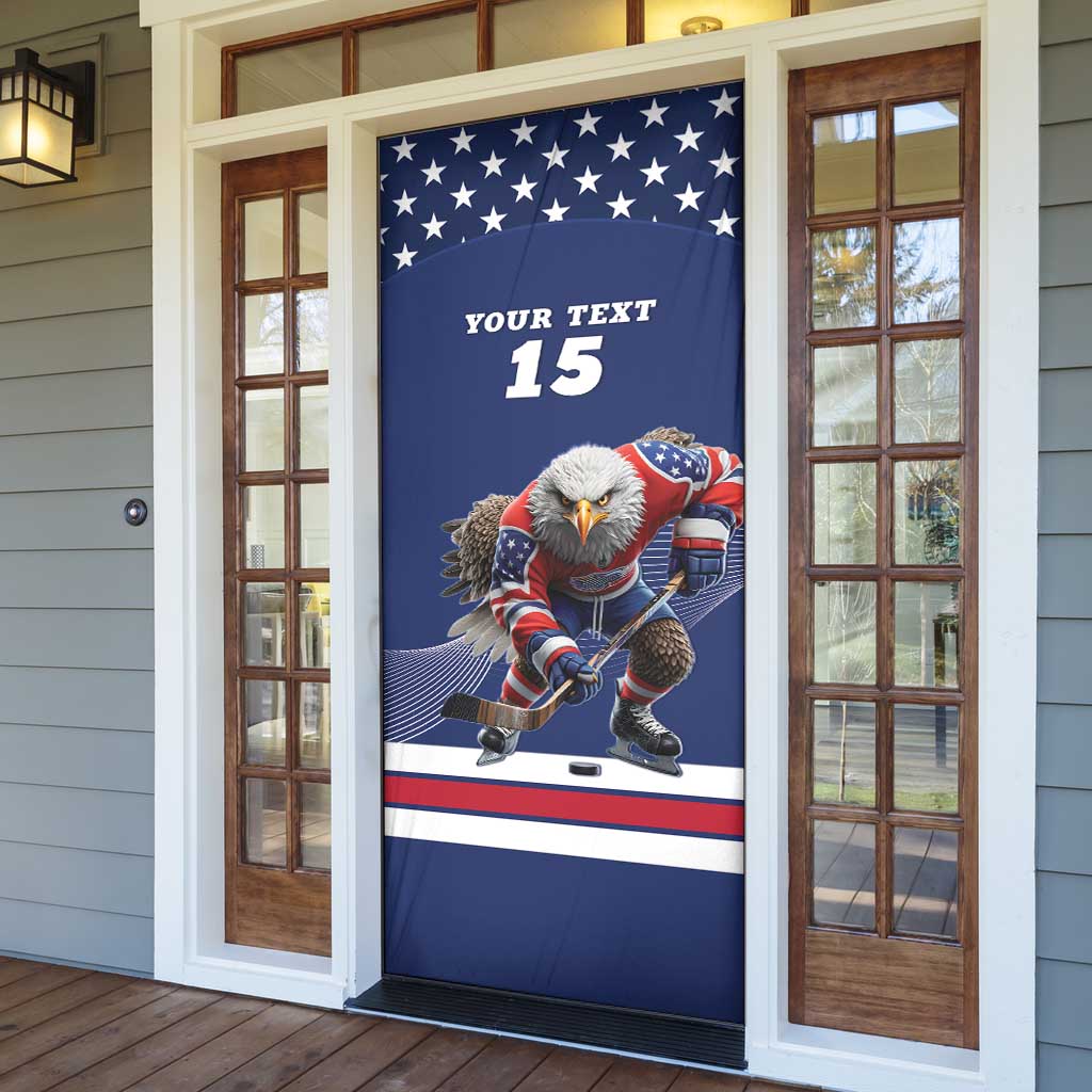 Custom USA Ice Hockey Door Cover Eagle Mascot