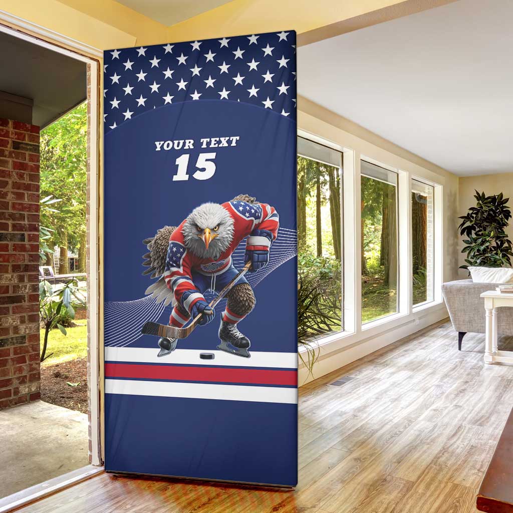 Custom USA Ice Hockey Door Cover Eagle Mascot
