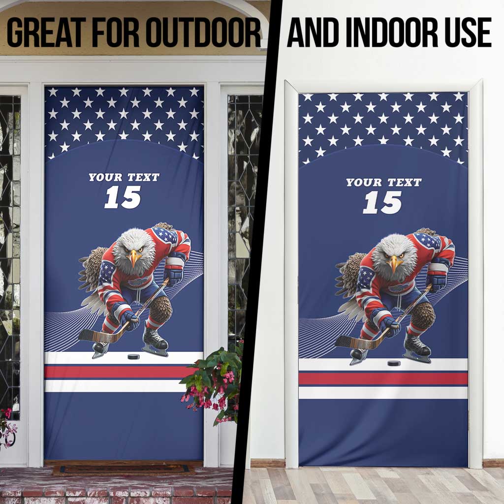 Custom USA Ice Hockey Door Cover Eagle Mascot