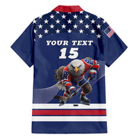 Custom USA Ice Hockey Hawaiian Shirt Eagle Mascot