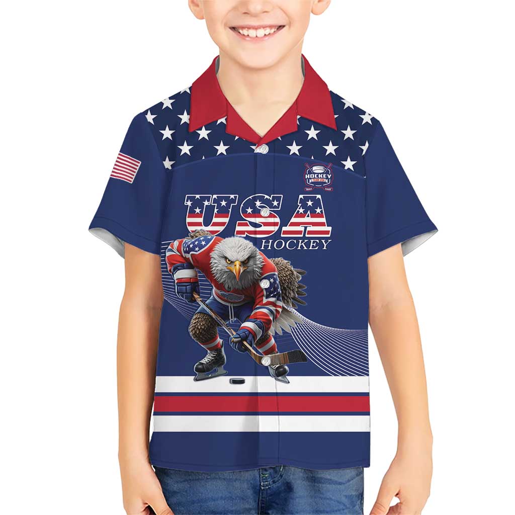 Custom USA Ice Hockey Hawaiian Shirt Eagle Mascot