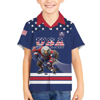Custom USA Ice Hockey Hawaiian Shirt Eagle Mascot