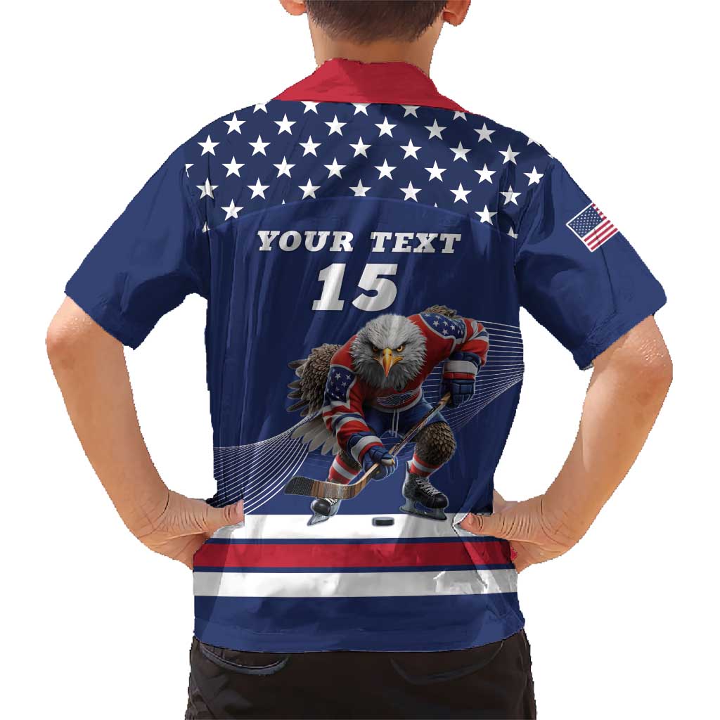 Custom USA Ice Hockey Hawaiian Shirt Eagle Mascot