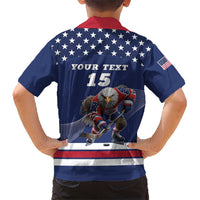 Custom USA Ice Hockey Hawaiian Shirt Eagle Mascot