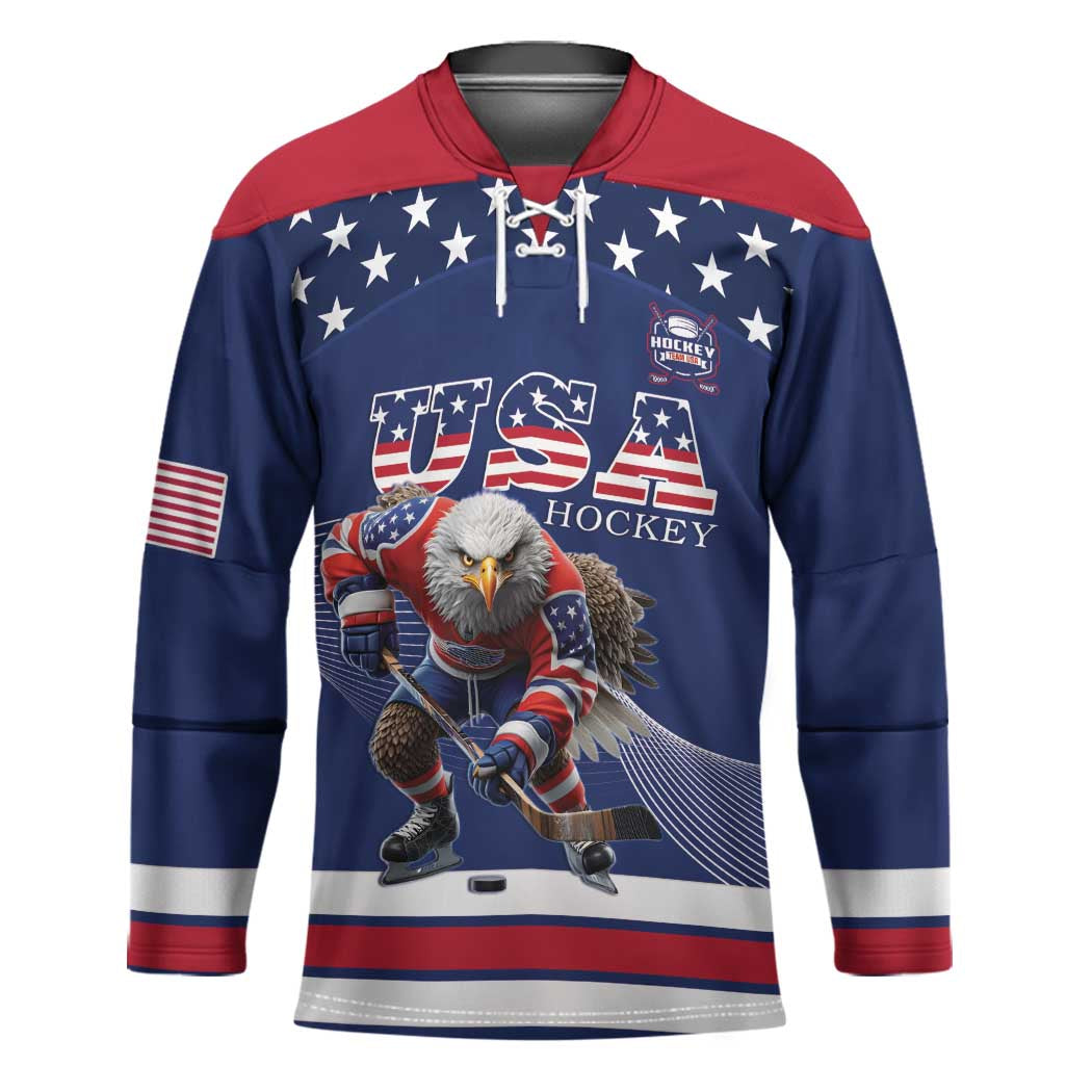 Custom USA Ice Hockey Hockey Jersey Eagle Mascot