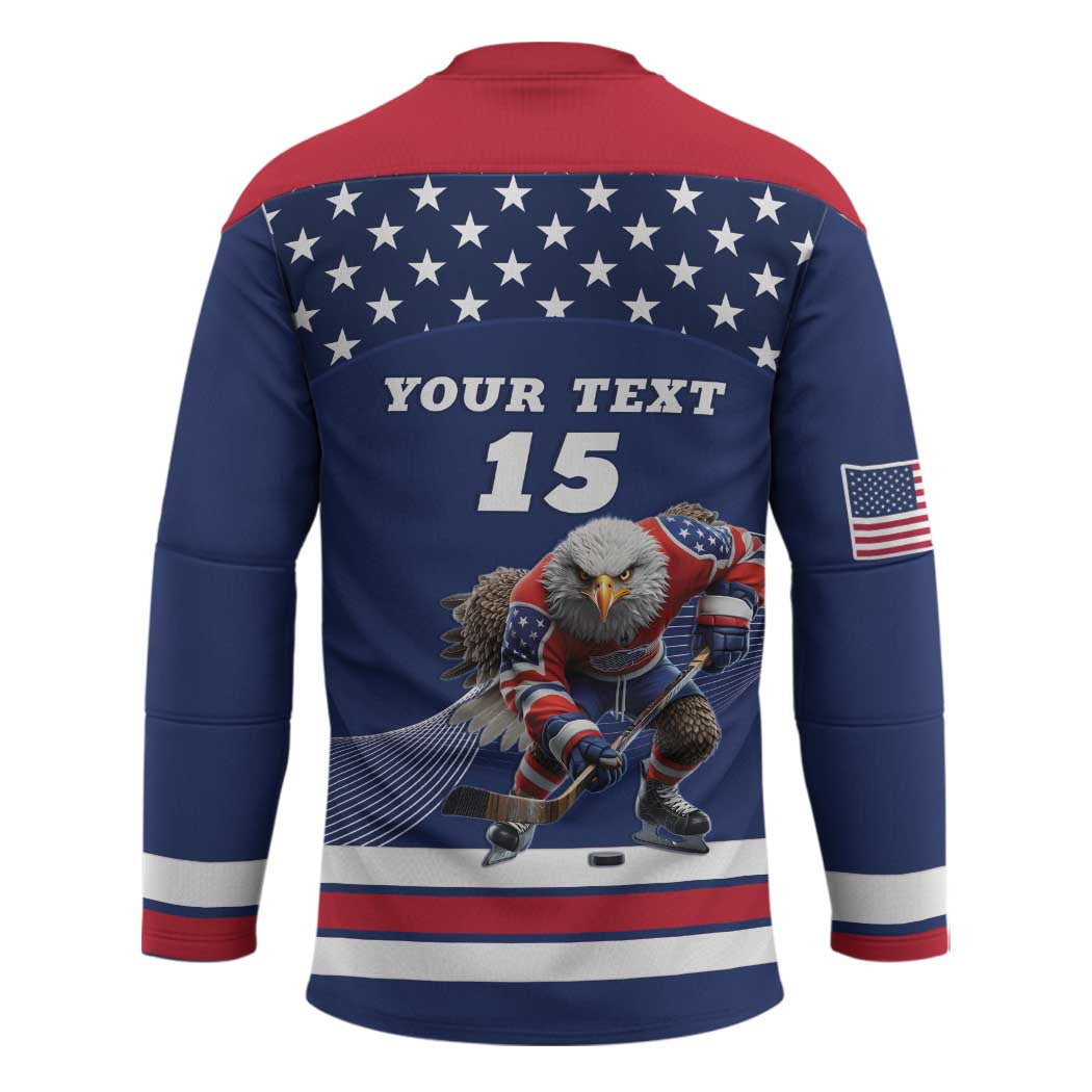Custom USA Ice Hockey Hockey Jersey Eagle Mascot