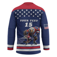 Custom USA Ice Hockey Hockey Jersey Eagle Mascot