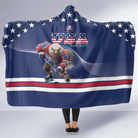 USA Ice Hockey Hooded Blanket Eagle Mascot