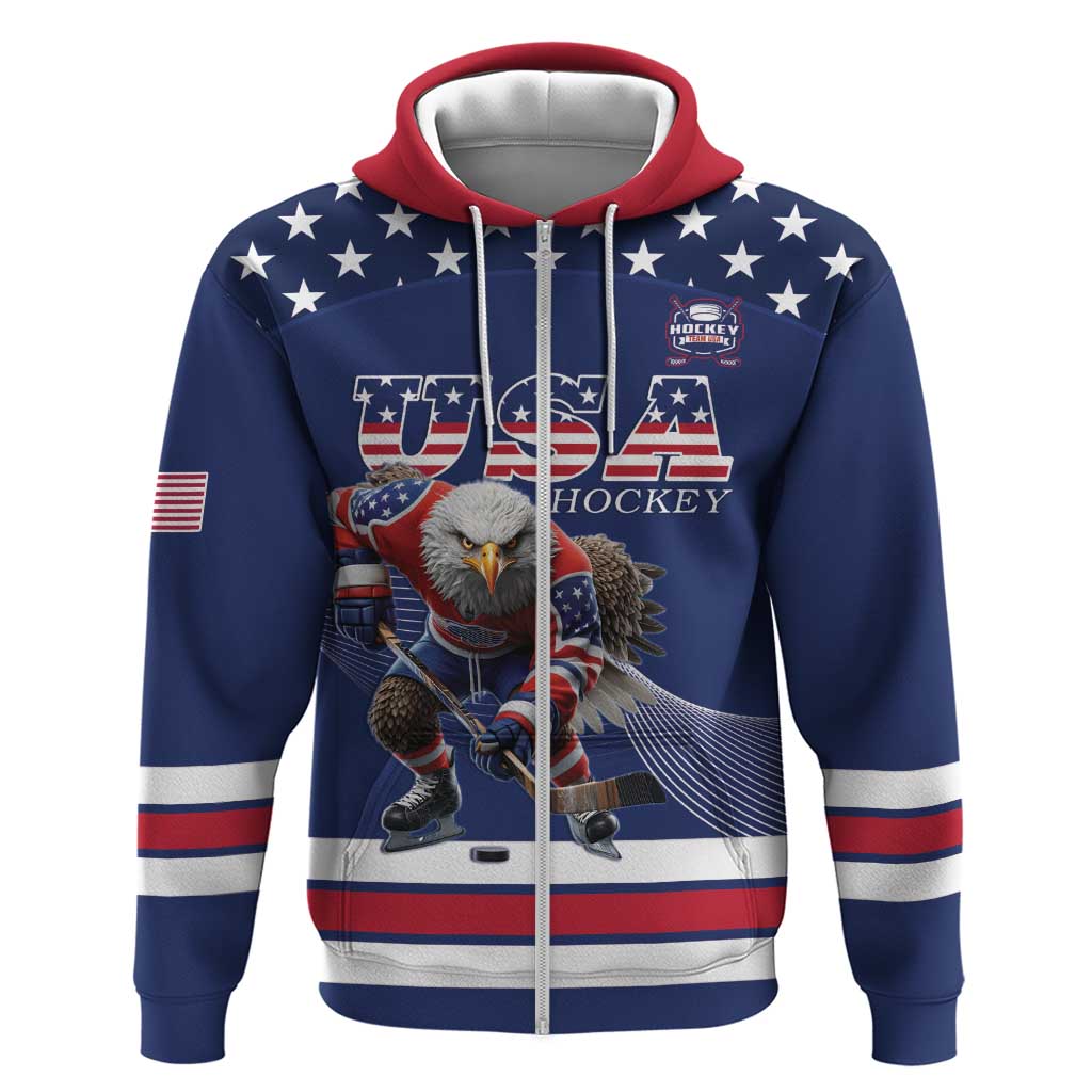 Custom USA Ice Hockey Hoodie Eagle Mascot
