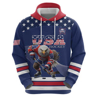 Custom USA Ice Hockey Hoodie Eagle Mascot