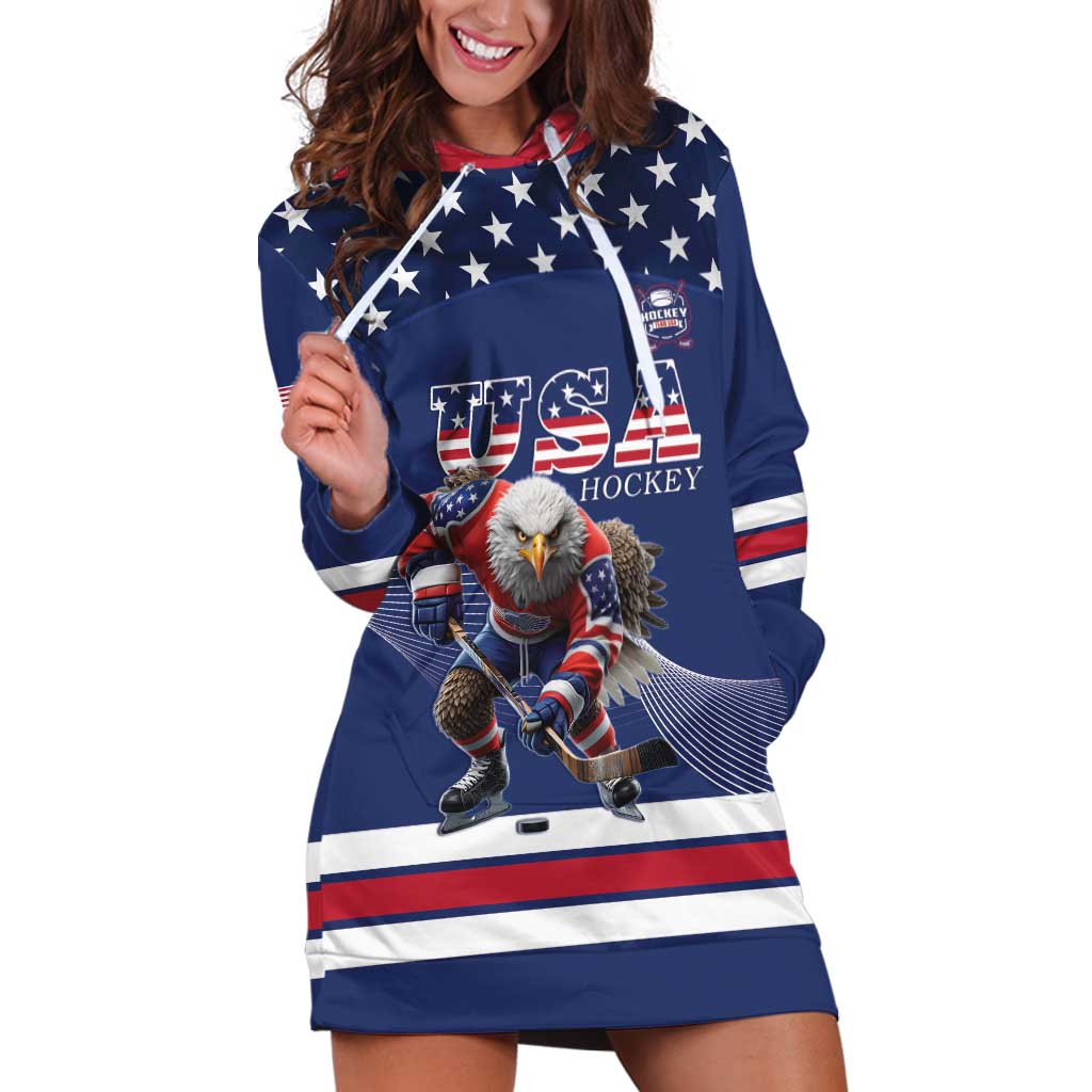 Custom USA Ice Hockey Hoodie Dress Eagle Mascot