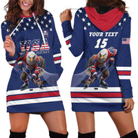 Custom USA Ice Hockey Hoodie Dress Eagle Mascot