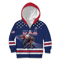 Custom USA Ice Hockey Kid Hoodie Eagle Mascot