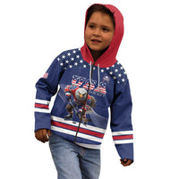 Custom USA Ice Hockey Kid Hoodie Eagle Mascot