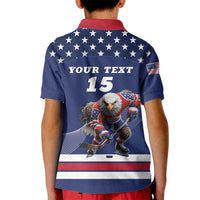 Custom USA Ice Hockey Kid Polo Shirt Eagle Mascot