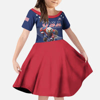Custom USA Ice Hockey Kid Short Sleeve Dress Eagle Mascot
