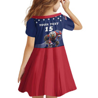 Custom USA Ice Hockey Kid Short Sleeve Dress Eagle Mascot