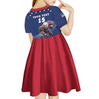 Custom USA Ice Hockey Kid Short Sleeve Dress Eagle Mascot