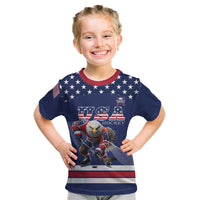 Custom USA Ice Hockey Kid T Shirt Eagle Mascot