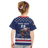 Custom USA Ice Hockey Kid T Shirt Eagle Mascot