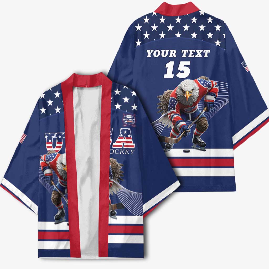 Custom USA Ice Hockey Kimono Eagle Mascot