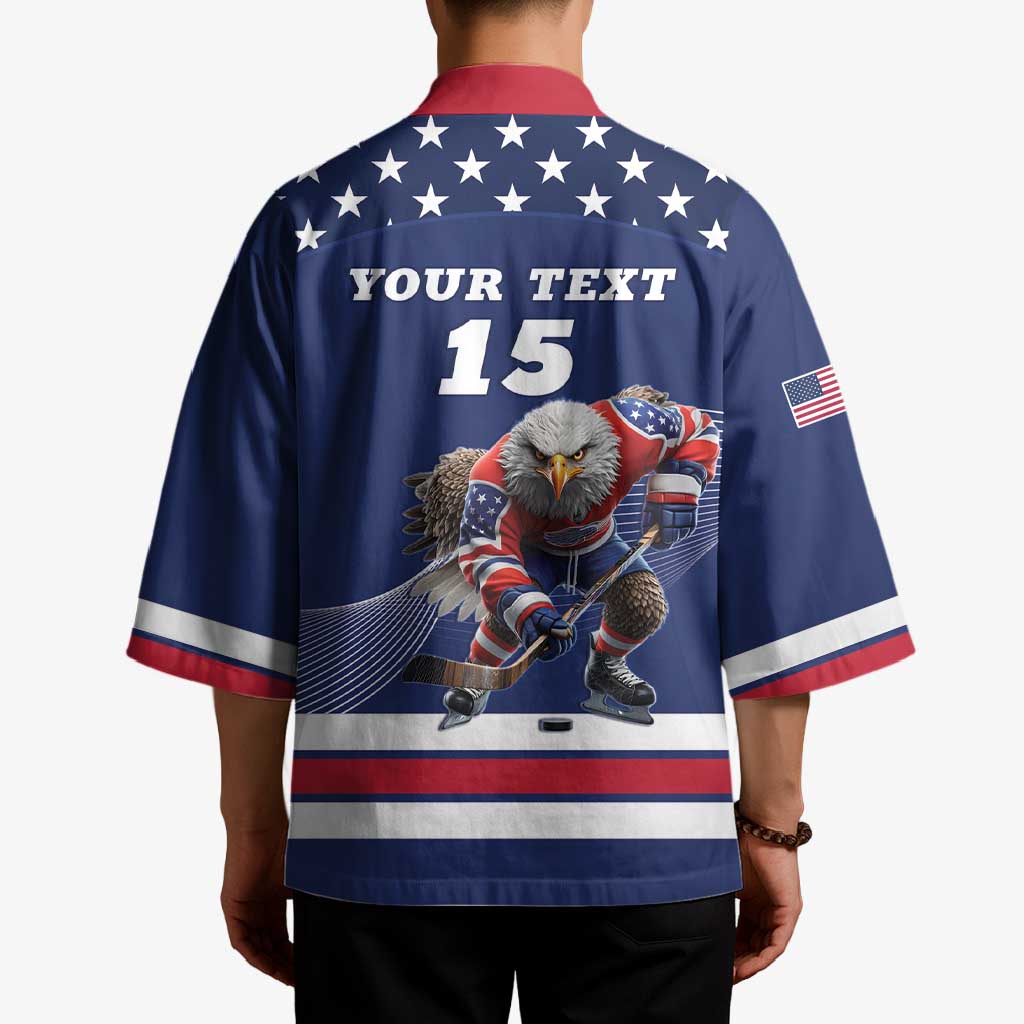 Custom USA Ice Hockey Kimono Eagle Mascot