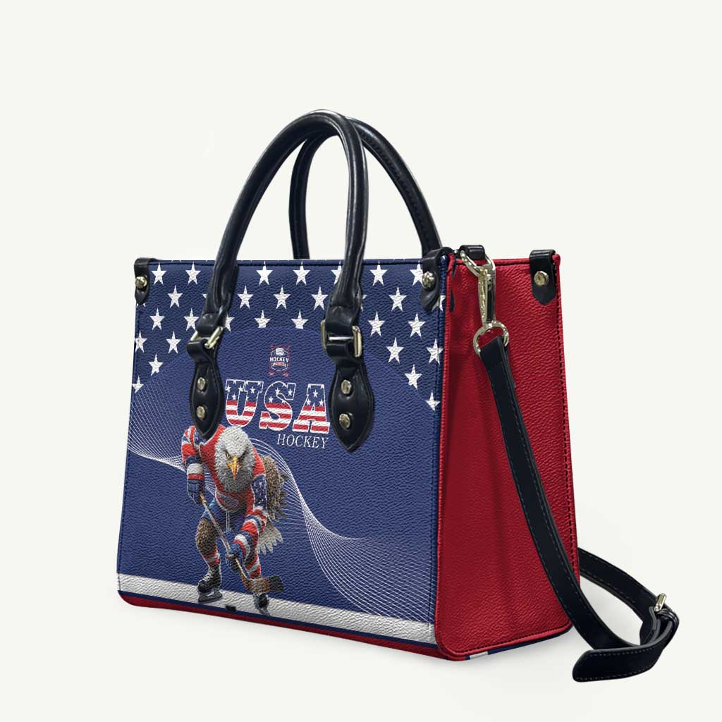 USA Ice Hockey Leather Bag Eagle Mascot
