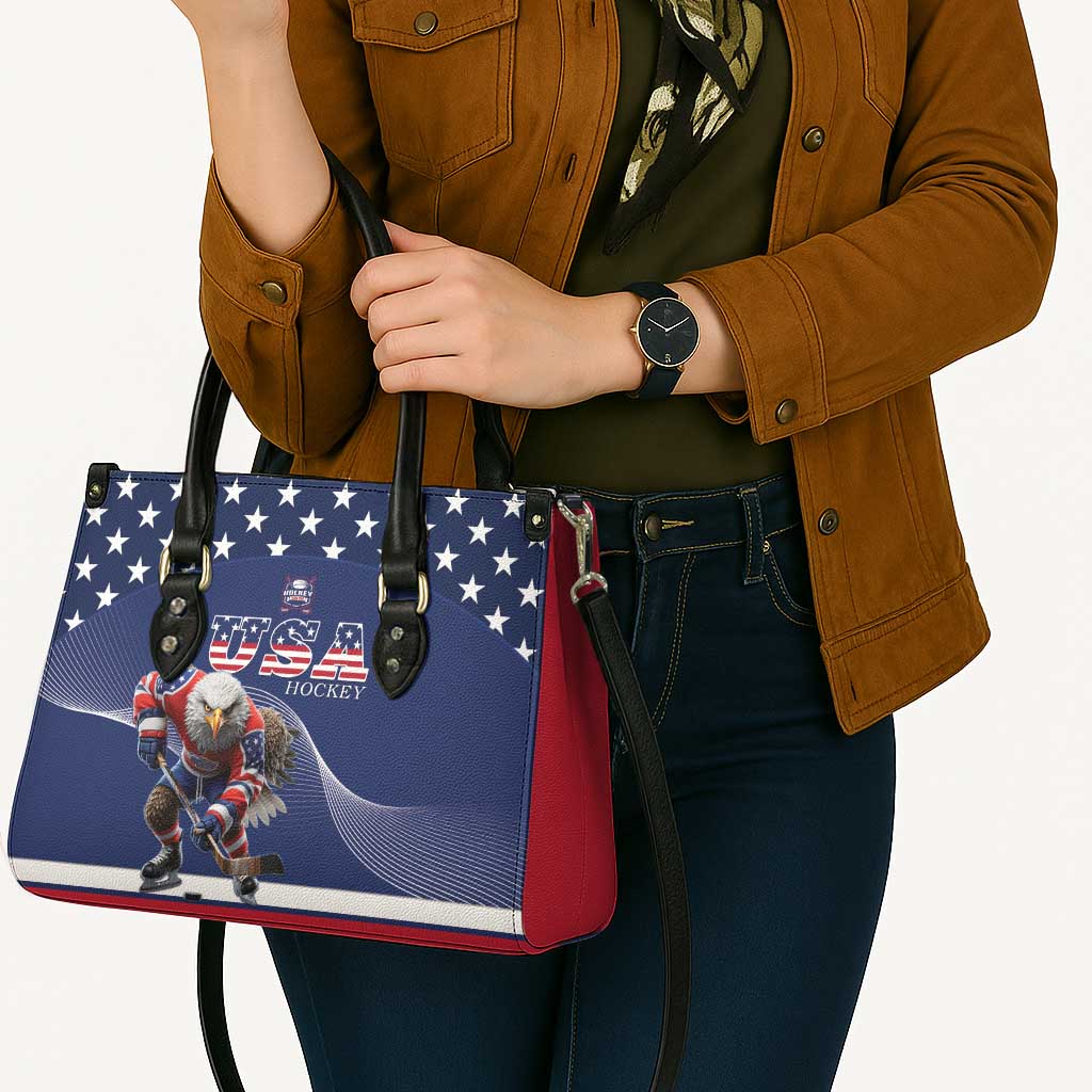 USA Ice Hockey Leather Bag Eagle Mascot