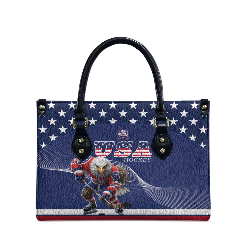 USA Ice Hockey Leather Bag Eagle Mascot